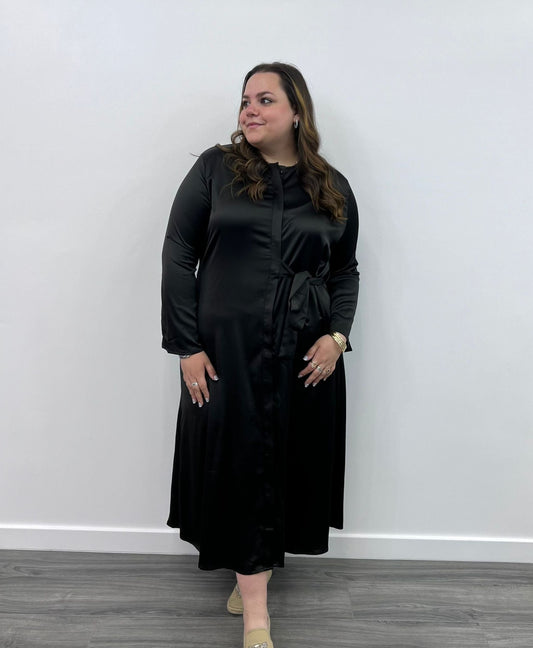 LUELLA - BLACK SATIN DRESS