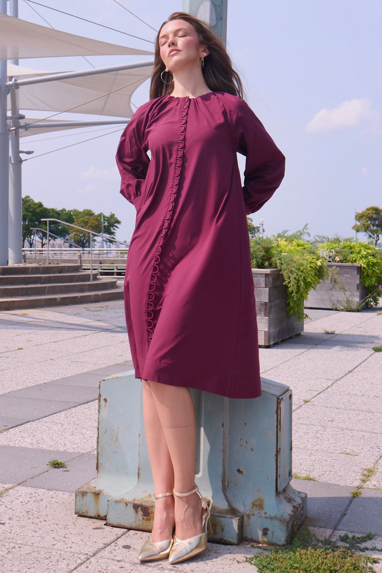 SEWLIP - LOOP DETAILED HALF ZIPPER DRESS