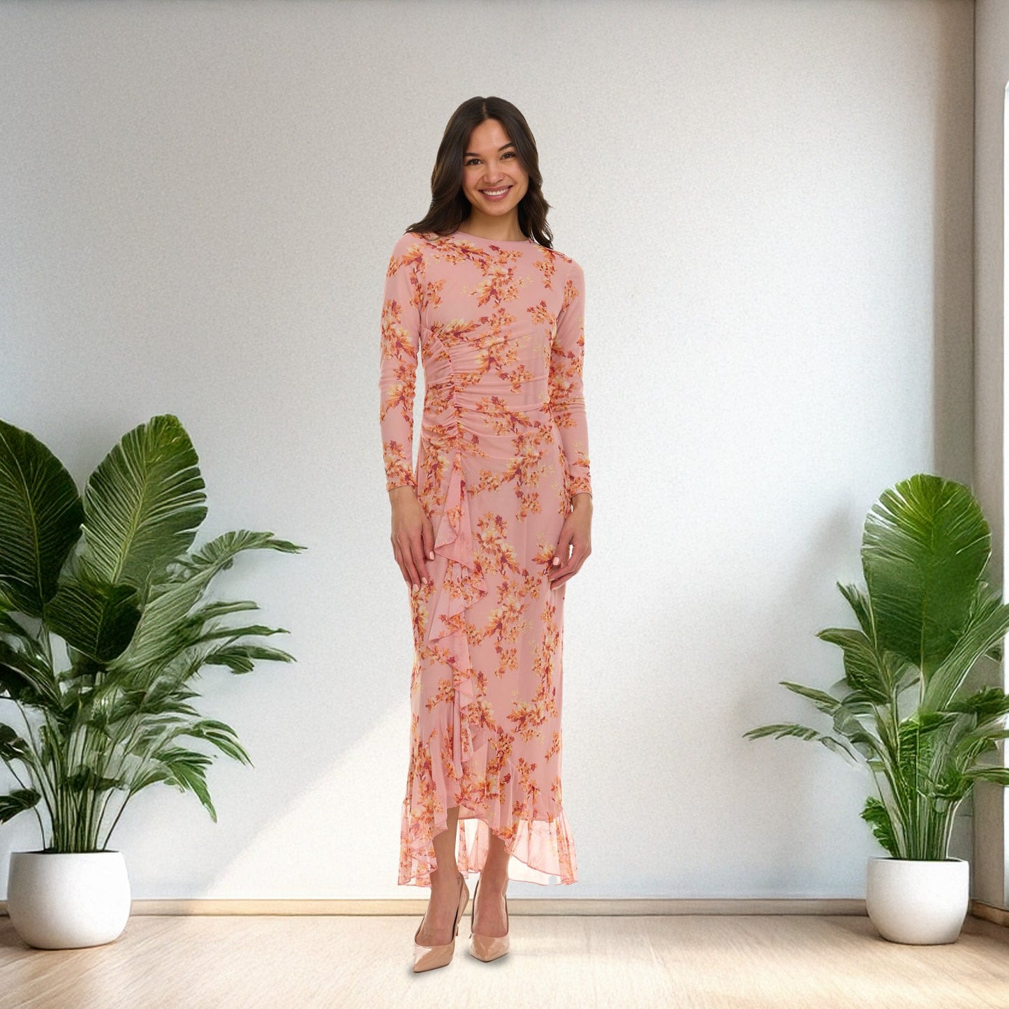 JANET DRESS - PINK FLORAL