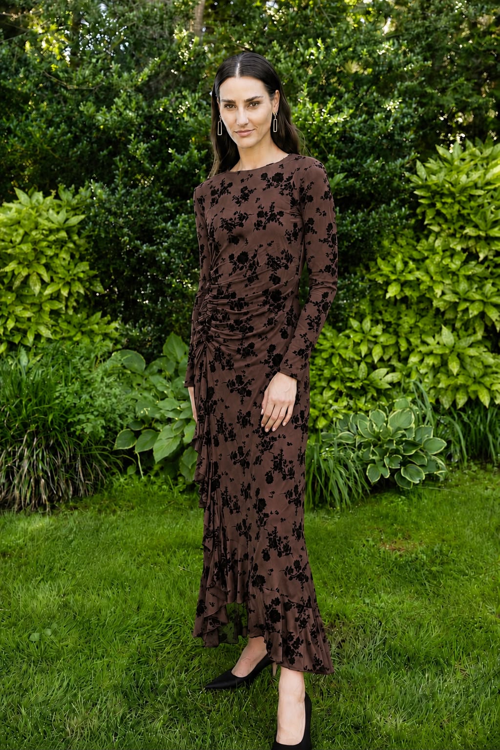 JANET DRESS - VELVET FLORAL