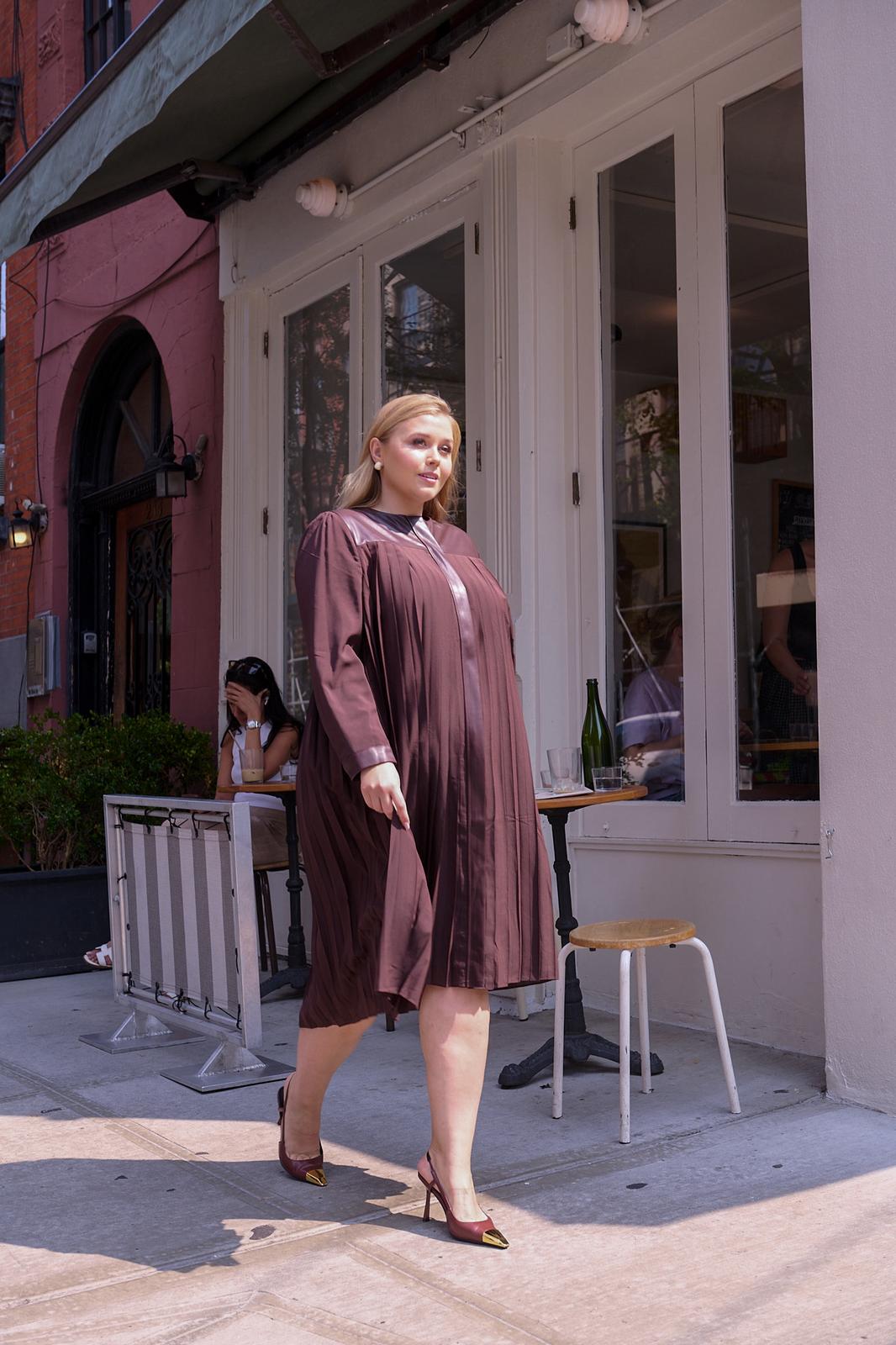 SEWLIP - PLEATED LEATHER DRESS