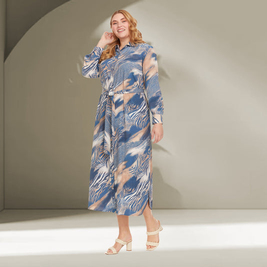 VALERIE MAXI PLUS- BLUE ABSTRACT