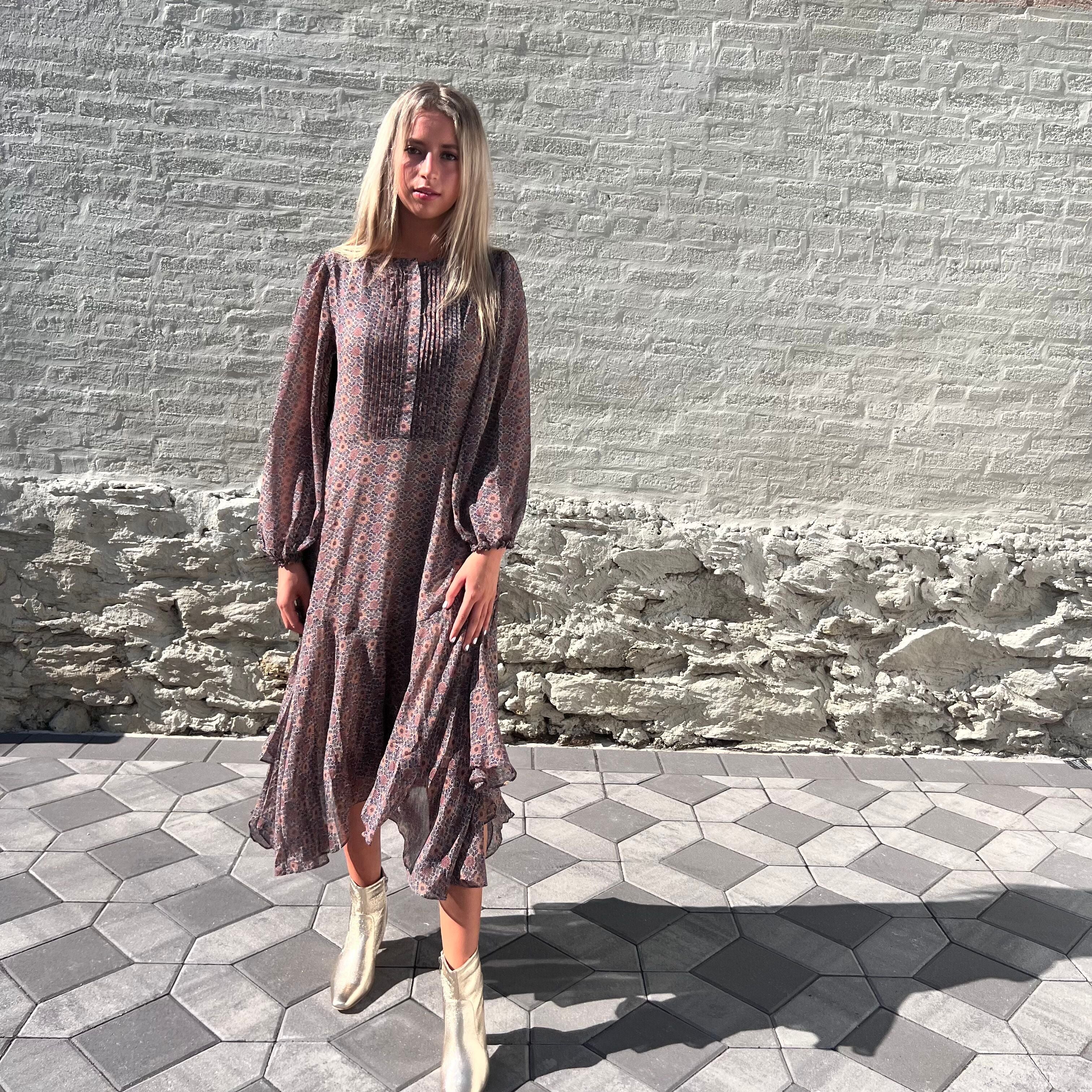 SOHO PALERMO DRESS - TAN FLORAL