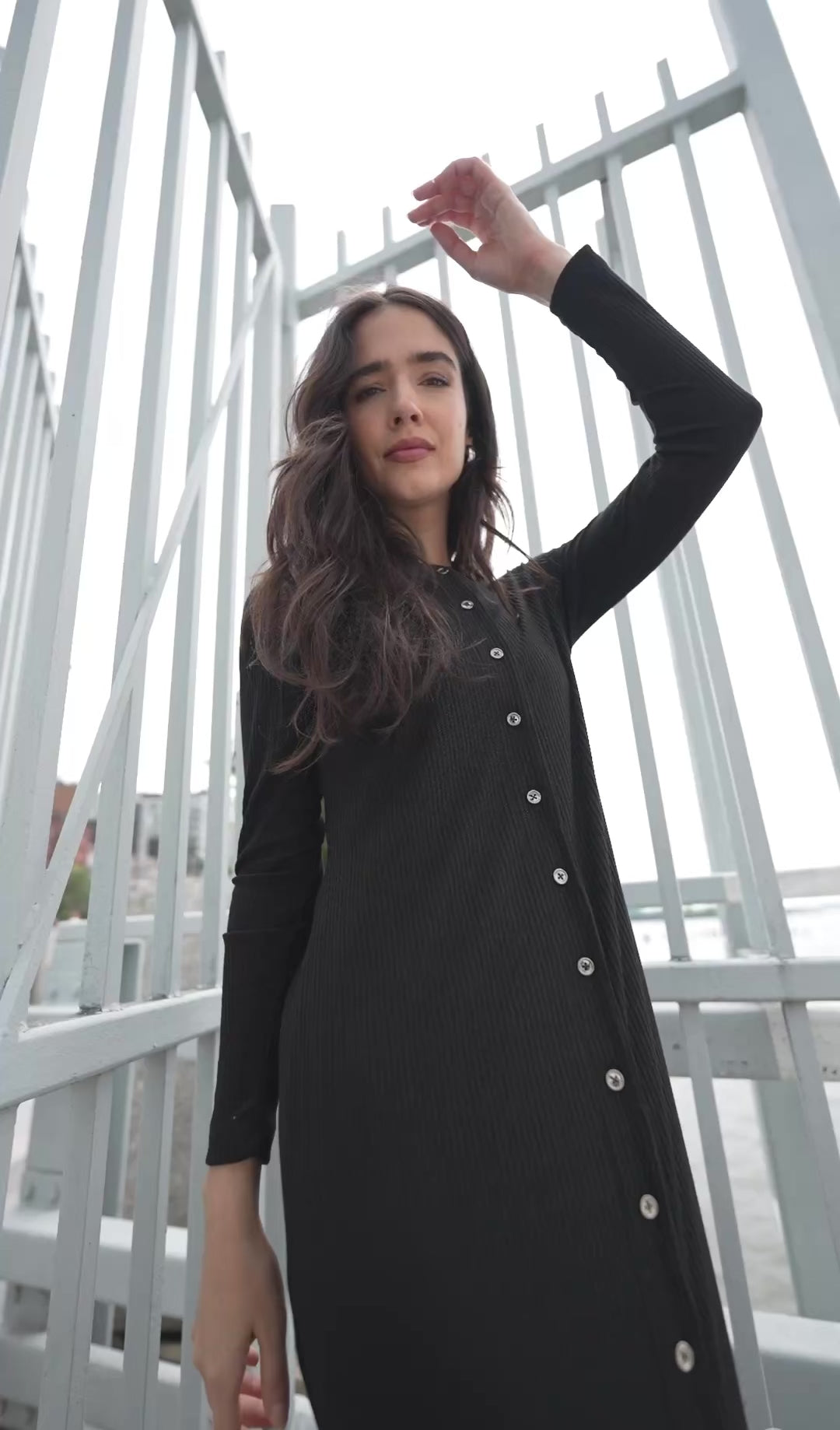 TWO WAY LONG SLEEVE DRESS パジャマ【Kashwere】 TWO WAY LONG SLEEVE DRESS(F black): WEAR | kashwere Japan